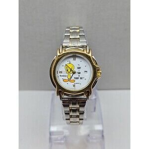 Armitron Tweety Bird 1994 Two Tone Date Quartz Watch Looney Tunes New Battery